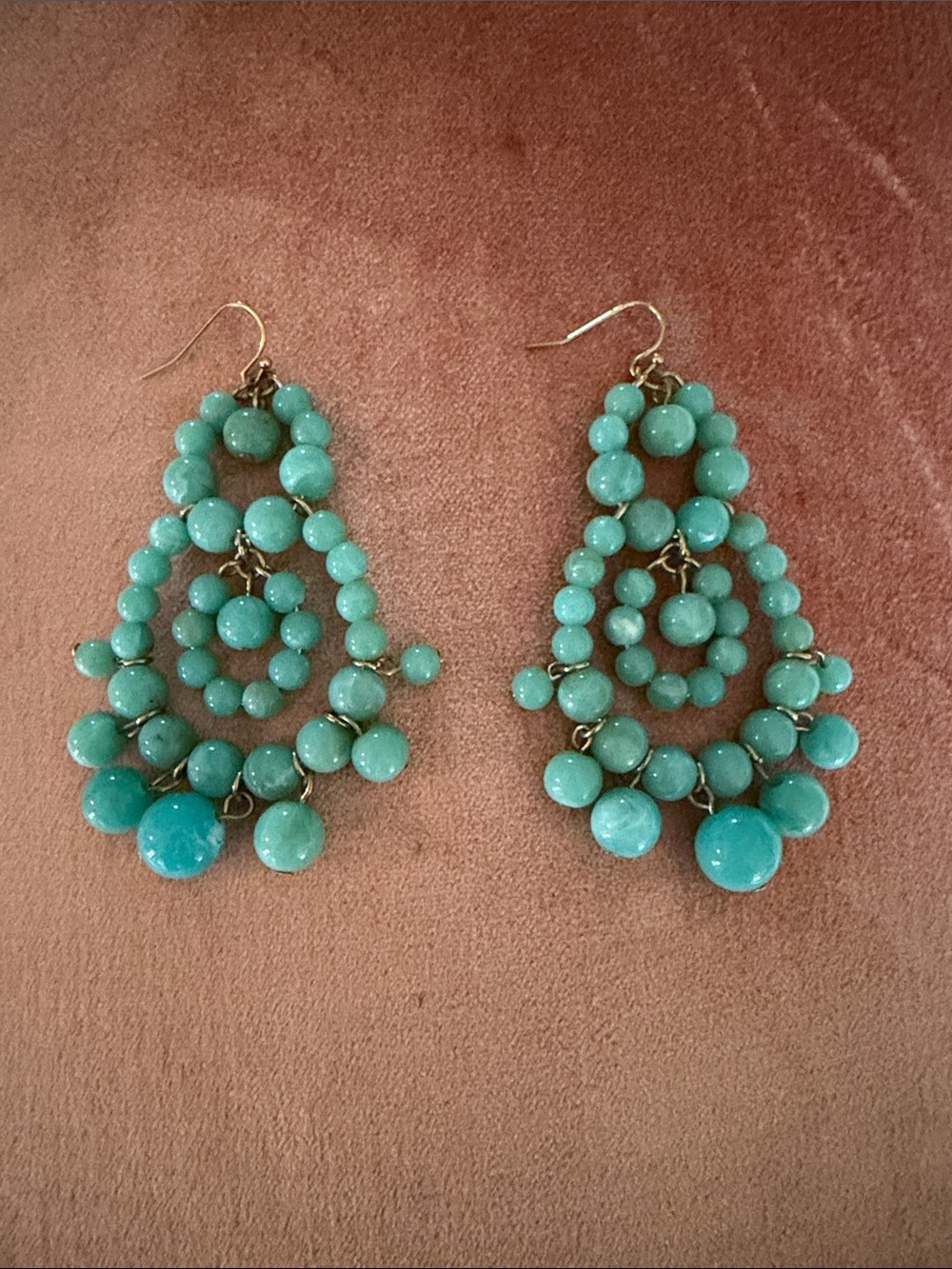 Gold-Tone Turquoise Beaded Teardrop Earrings - Women Jewelry